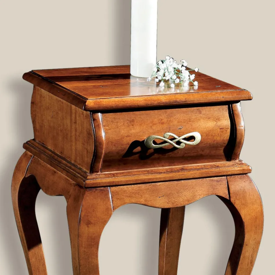 Tavolino Porta Telefono Stile Classico in Legno Made in Italy - Hastings Viadurini