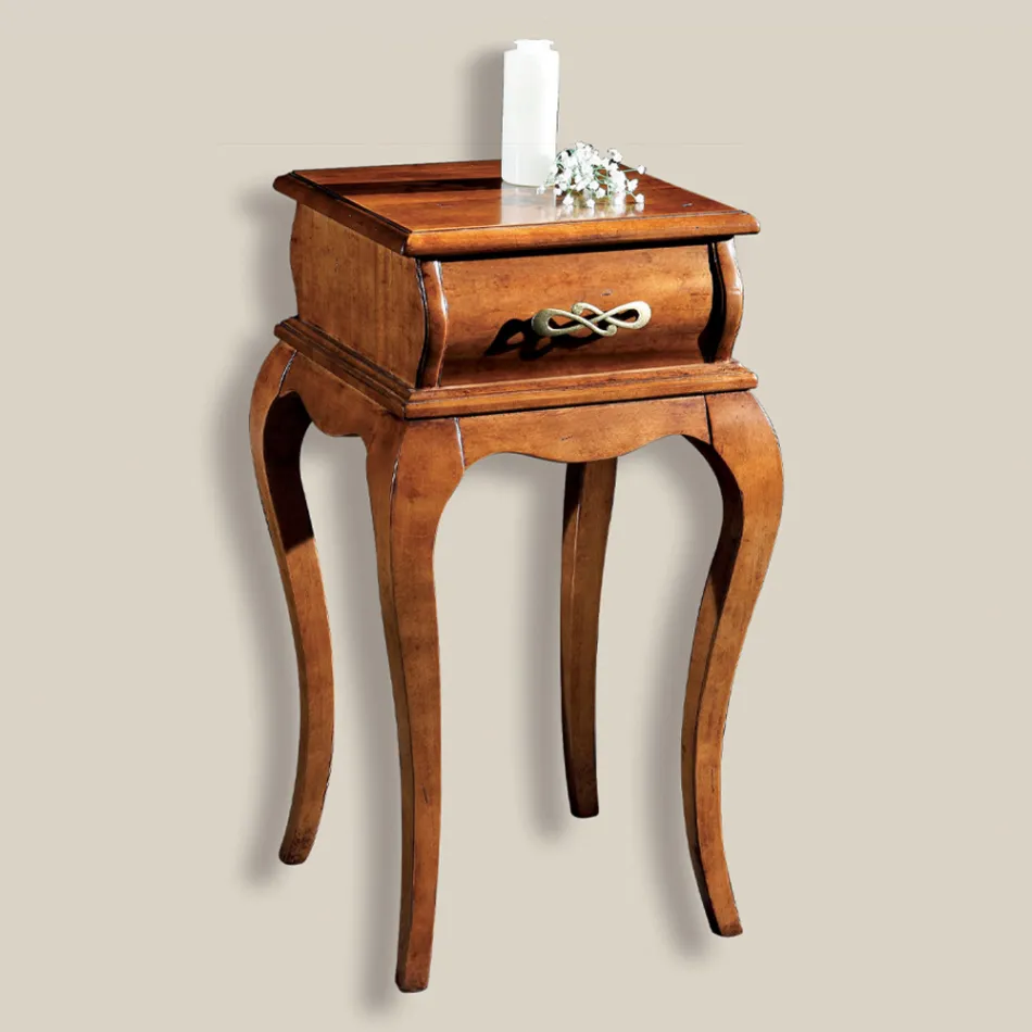 Tavolino Porta Telefono Stile Classico in Legno Made in Italy - Hastings Viadurini