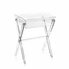 Tavolino portavivande trasparente di design Olivia made in Italy Viadurini