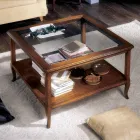 Tavolino Quadrato da Salotto con Piano in Vetro Made in Italy - Tepeyoti Viadurini