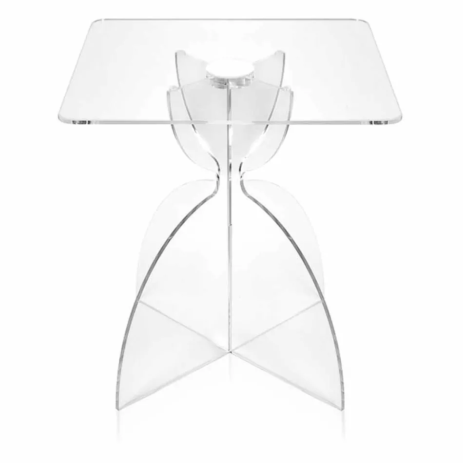 Tavolino quadrato di design, in PMMA trasparente Laives Viadurini