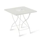 Tavolino Quadrato Pieghevole da Esterno in Acciaio Zincato Made in Italy - Selvaggia Viadurini