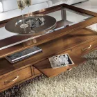 Tavolino Rettangolare con 4 Cassetti e 2 Tiretti in Legno Made in Italy - Ade Viadurini