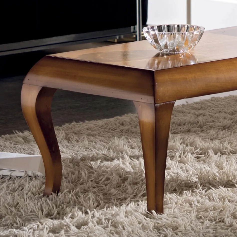 Tavolino Rettangolare da Soggiorno in Legno Ciliegio Patinato Made in Italy - Ares Viadurini