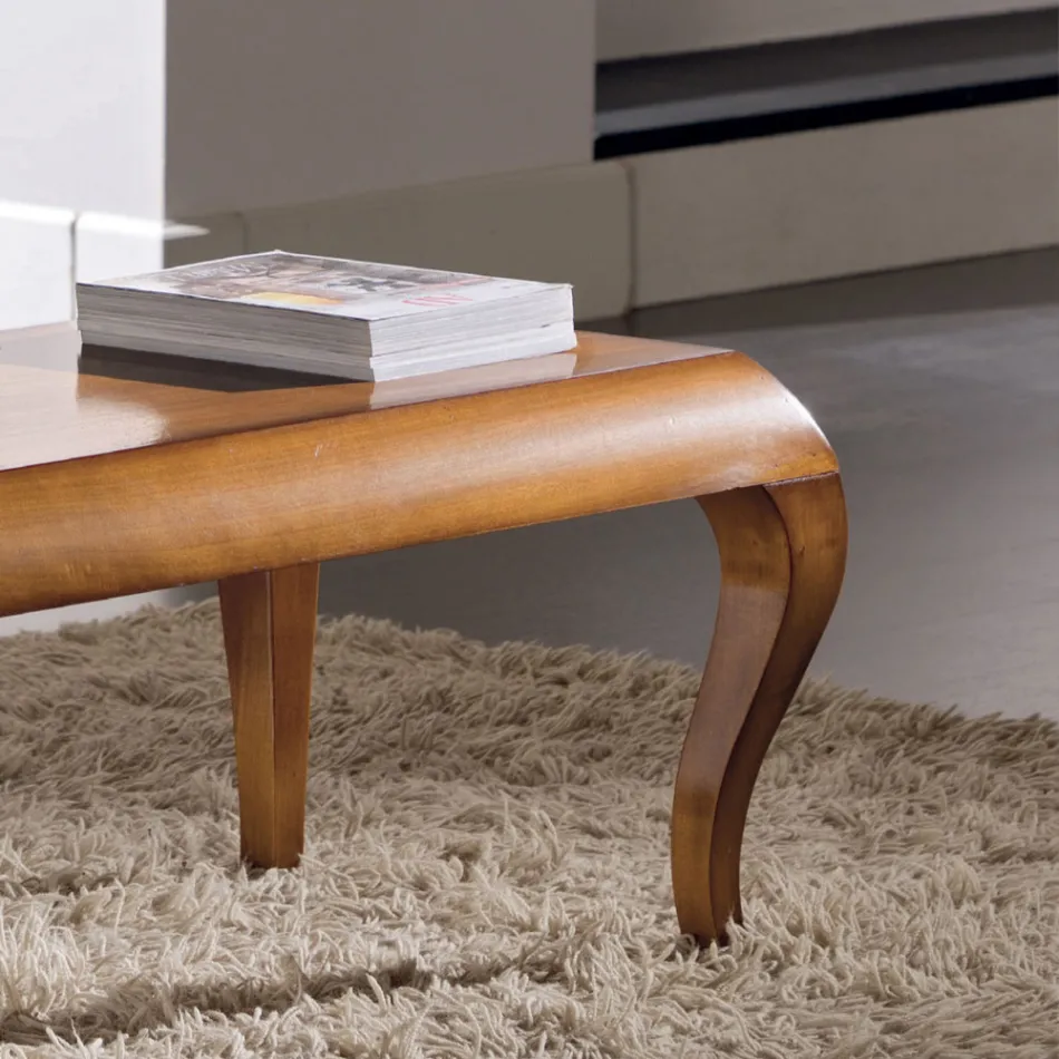 Tavolino Rettangolare da Soggiorno in Legno Ciliegio Patinato Made in Italy - Ares Viadurini