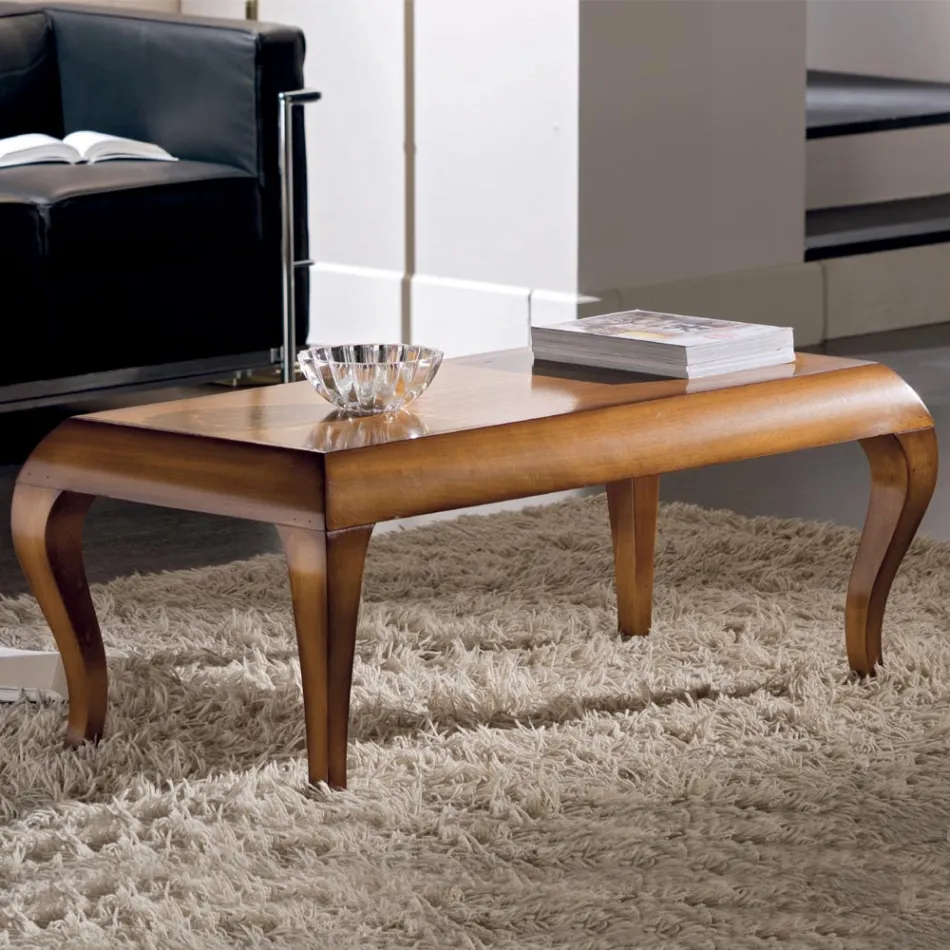 Tavolino Rettangolare da Soggiorno in Legno Ciliegio Patinato Made in Italy - Ares Viadurini