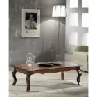 Tavolino Rettangolare da Soggiorno in Legno Noce Patinato Made in Italy - Afrodite Viadurini