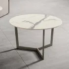 Tavolino Rotondo da Salotto con Piano in Hpl Realizzato in Italia - Mina Viadurini