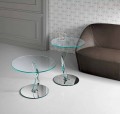 Tavolino Rotondo da Salotto di Design in Vetro Extrachiaro Made in Italy – Akka