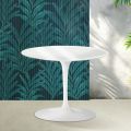 Tavolino Rotondo Tulip Saarinen H 41 cm in Ceramica Florim Bianco Lucido - Scarlet
