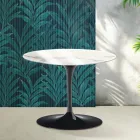 Tavolino Rotondo Tulip Saarinen H 41 cm in Ceramica Florim Statuario Lucido - Scarlet Viadurini