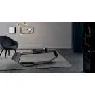 Tavolino Sagomato da Salotto in Vetro Extrachiaro o Fumè Made in Italy – Neok Viadurini