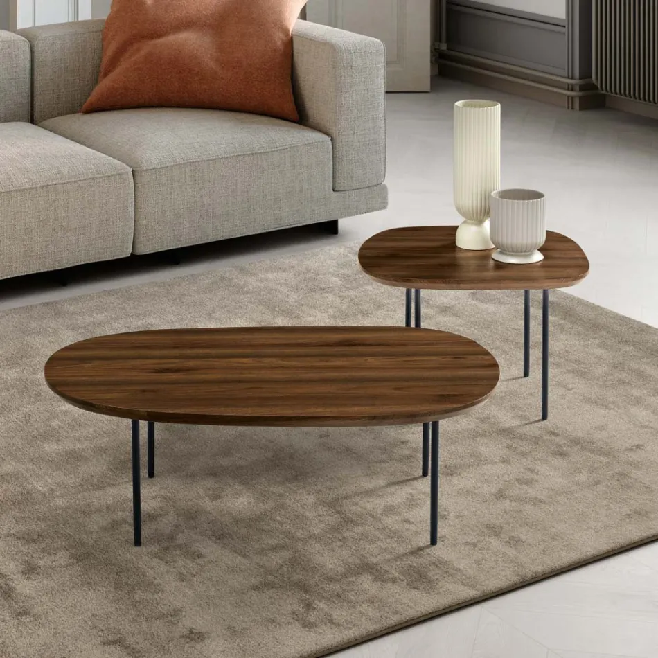 Tavolino Sagomato in Mdf Disponibile in Due Misure e Più Colori - Navis Viadurini
