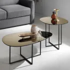 Tavolino Salotto con Piano in Vetro Effetto Specchio Made in Italy - Sedona Viadurini