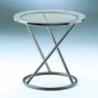 Tavolino Salotto in Vetro Temperato con Base in Acciaio Made in Italy - Pegaso Viadurini