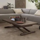 Tavolino Salotto Trasformabile in Metallo e Legno Made in Italy - Veneris Viadurini