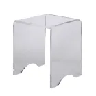 Tavolino Sgabello Cristallo Acrilico Trasparente Minimale Italiano - Plarco Viadurini