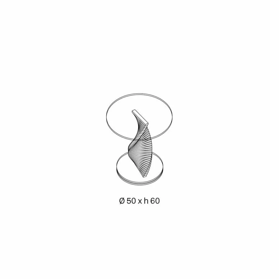 Tavolino Soggiorno in Vetro Trasparente a Spirale e Base Rotante - Spirulo Viadurini