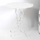 Tavolino tondo bianco diametro 36cm design moderno Janis,made in Italy Viadurini
