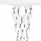 Tavolino tondo bianco diametro 36cm design moderno Janis,made in Italy Viadurini