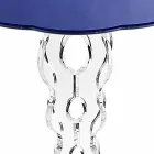 Tavolino tondo blu diametro 36 cm design moderno Janis, made in Italy Viadurini