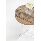 Tavolino Tondo Caffè in Plexiglass e Piano Rovere 2 Dimensioni - Fosforo Viadurini