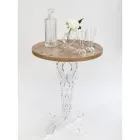 Tavolino Tondo Caffè in Plexiglass e Piano Rovere 2 Dimensioni - Fosforo Viadurini