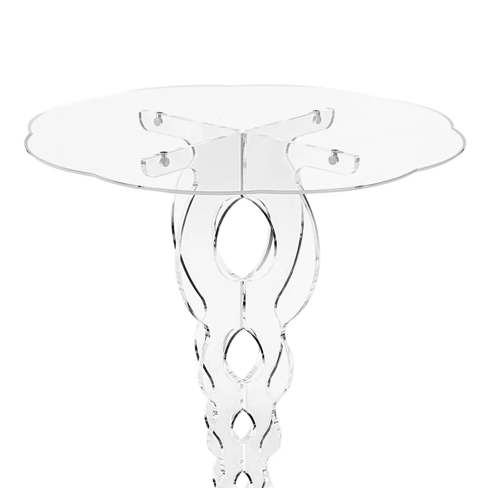 Tavolino Tondo da Caffè in Plexiglass Trasparente 2 Dimensioni - Fosforo Viadurini