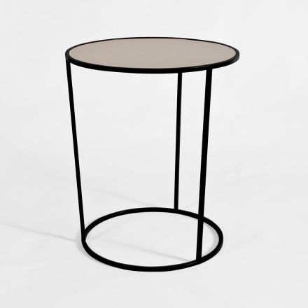 Tavolino Tondo da Salotto Moderno in Metallo Colorato Made in Italy - Raphael Viadurini