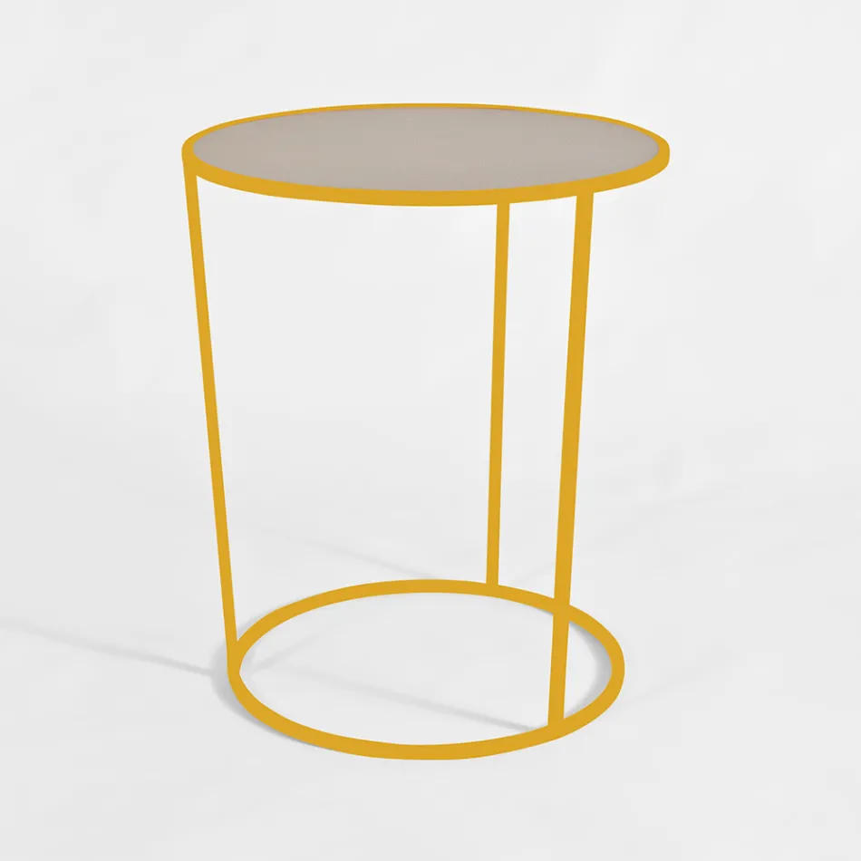Tavolino Tondo da Salotto Moderno in Metallo Colorato Made in Italy - Raphael Viadurini