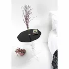 Tavolino tondo nero diametro 50 cm design moderno Janis, made in Italy Viadurini