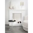 Tavolino tondo nero diametro 50 cm design moderno Janis, made in Italy Viadurini