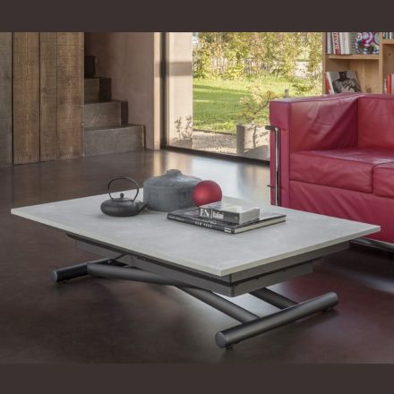 Tavolino Trasformabile con Altezza Regolabile fino a 82 cm Made in Italy - Rotella Viadurini