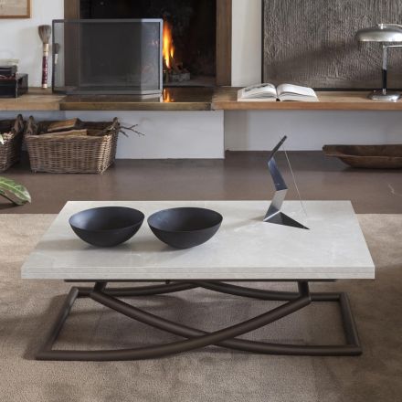Tavolino Trasformabile in Tavolo da Pranzo in Legno Made in Italy - Aikido Viadurini