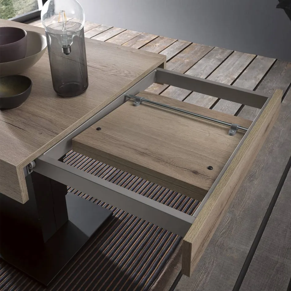 Tavolino Trasformabile in Tavolo da Pranzo in Legno Made in Italy - Polar Viadurini