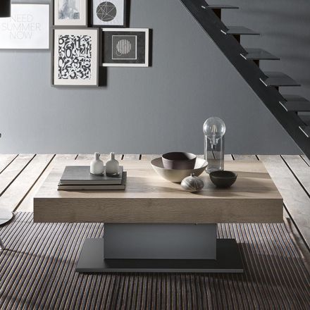 Tavolino Trasformabile in Tavolo da Pranzo in Legno Made in Italy - Polar Viadurini