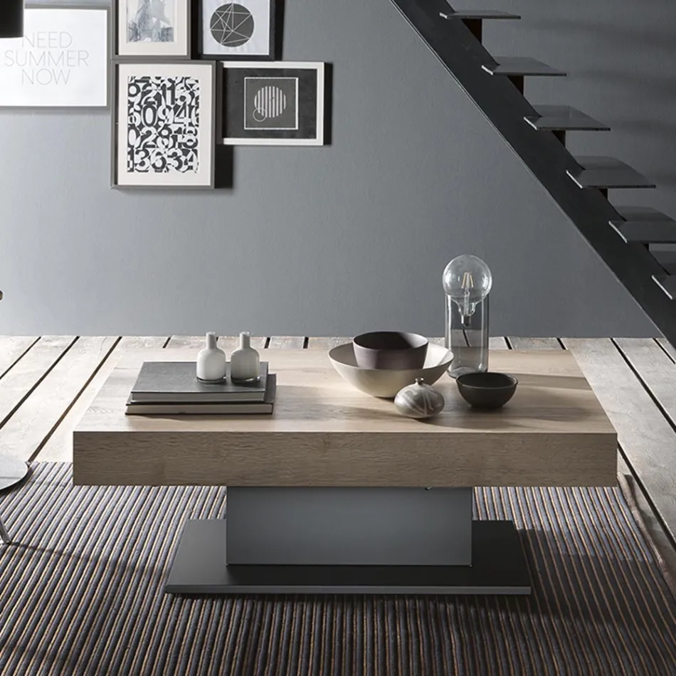 Tavolino Trasformabile in Tavolo da Pranzo in Legno Made in Italy - Polar Viadurini