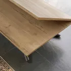 Tavolino Trasformabile in Tavolo da Pranzo Piano in Legno e Base Metallo - Pesco Viadurini