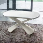 Tavolino Trasformabile in Tavolo da Salotto in Metallo e Vetro - Giordano Viadurini