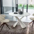 Tavolino Trasformabile in Tavolo da Salotto in Metallo e Vetro - Giordano Viadurini