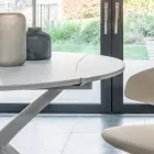 Tavolino Trasformabile in Tavolo da Salotto in Metallo e Vetro - Giordano Viadurini