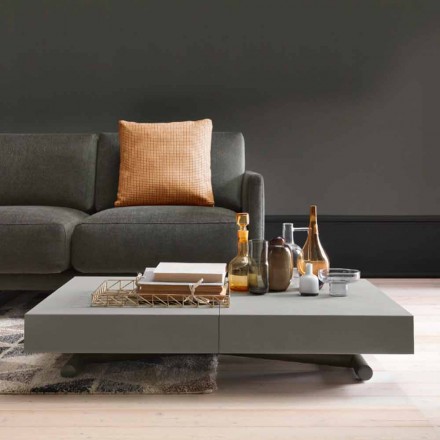 Tavolino Trasformabile Moderno con Piano Effetto Malta Made in Italy - Patroclo Viadurini