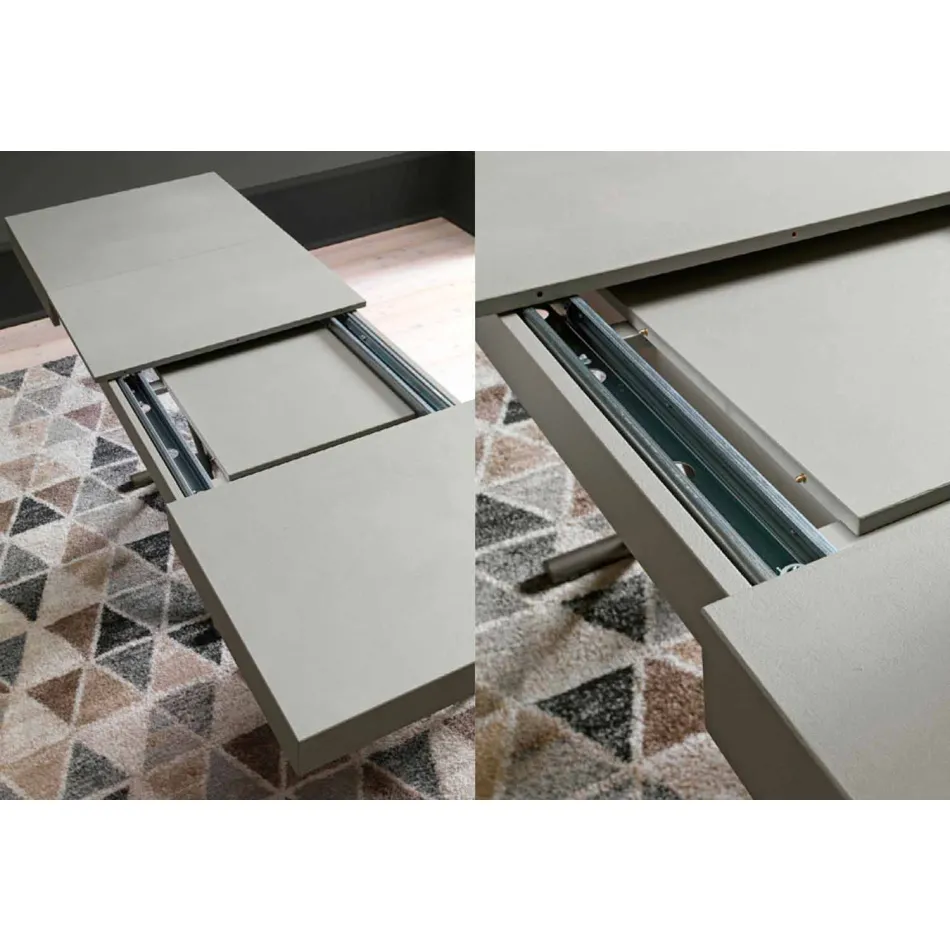 Tavolino Trasformabile Moderno con Piano Effetto Malta Made in Italy - Patroclo Viadurini