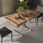 Tavolino Trasformabile Moderno in Legno e Metallo, Made in Italy - Spirit Viadurini