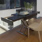Tavolino Trasformabile Moderno in Metallo e Legno Made in Italy - Universe Viadurini