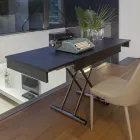 Tavolino Trasformabile Moderno in Metallo e Legno Made in Italy - Universe Viadurini