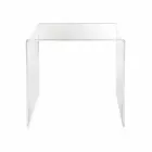 Tavolino trasparente design moderno 40x40cm Terry Small, made in Italy Viadurini