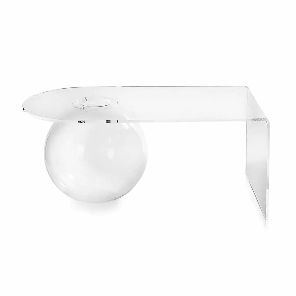 Tavolino trasparente design moderno L90xH40xP48 cm Bolly,made in Italy Viadurini