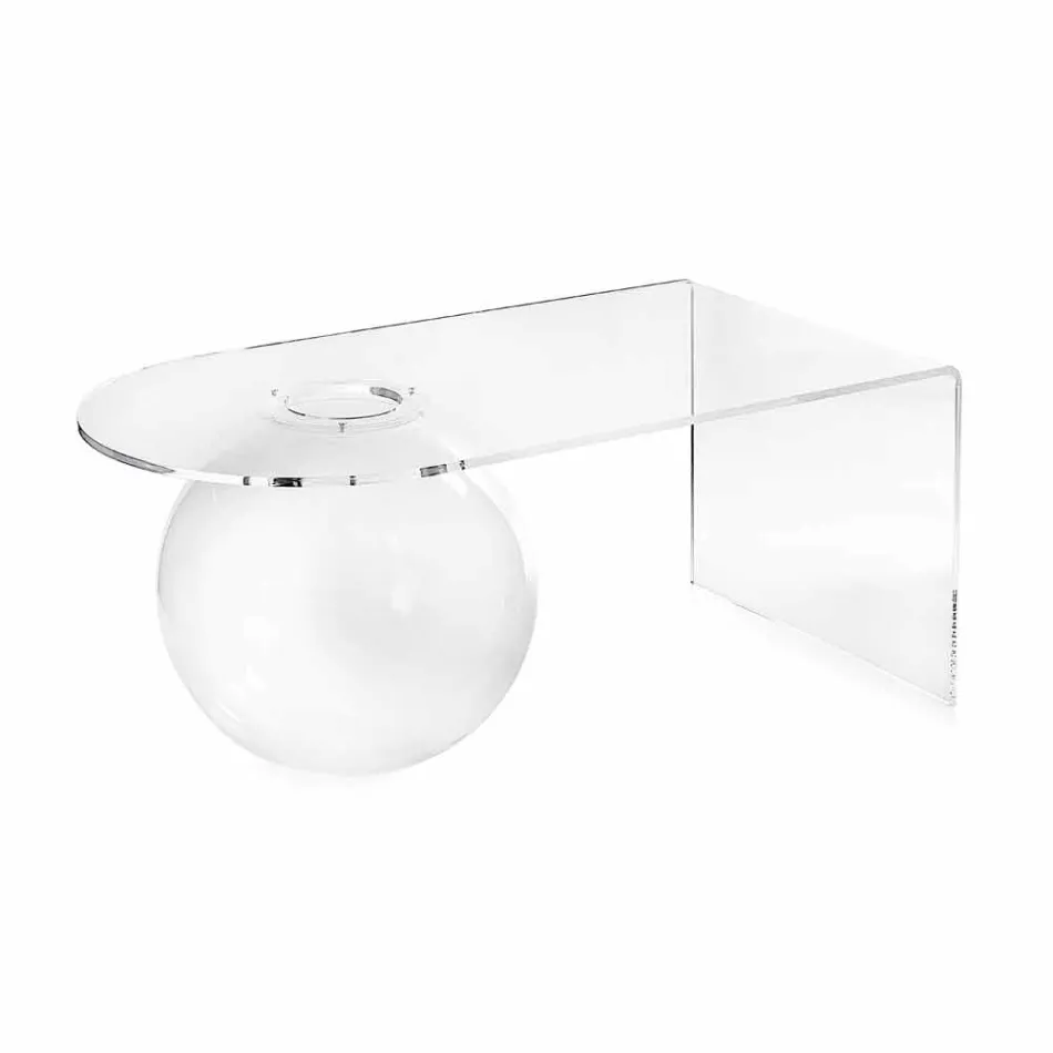Tavolino trasparente design moderno L90xH40xP48 cm Bolly,made in Italy Viadurini