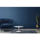 Tavolino Tulip Eero Saarinen H 39 Ovale in Laminato Liquido Bianco Made in Italy - Scarlet Viadurini